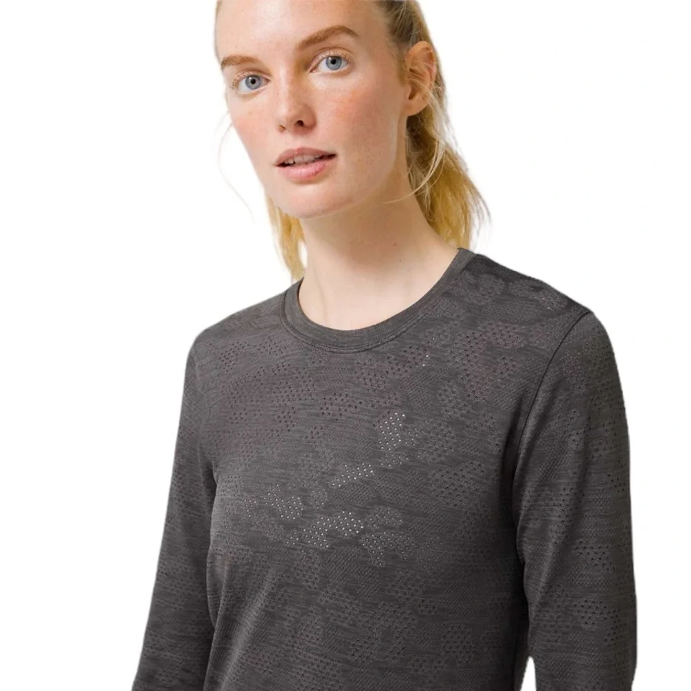 Lululemon Breeze By Long Sleeve Polar Spots Lunar Rock / Graphite Grey Size 10